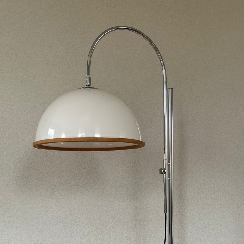 Staande lamp chroom en marmer (verkocht)