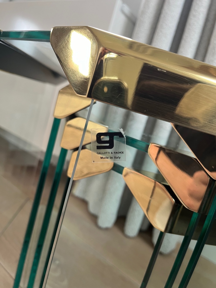 Vintage driehoekige nesting bijzettafels van Pierangelo Gallotti voor Gallotti & Radice