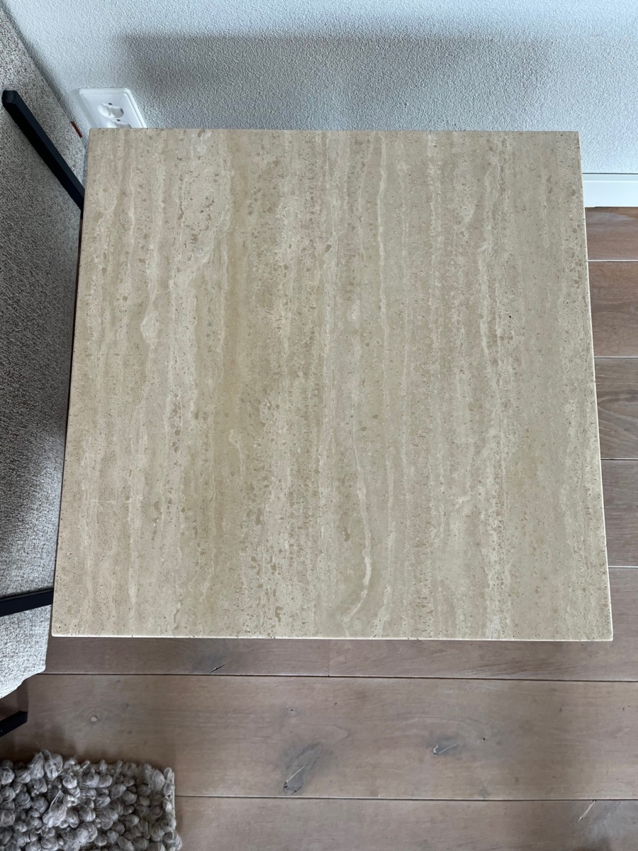 Travertijn salontafel Italiaans design – vintage natuursteen uit de jaren 70