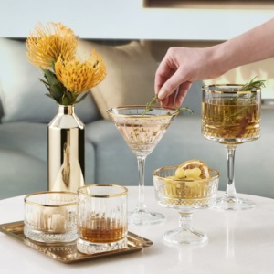 Pasabahce Elysia martiniglas met gouden rand – Cocktailglazen kopen – de mooiste glazen voor elke interieurstijl