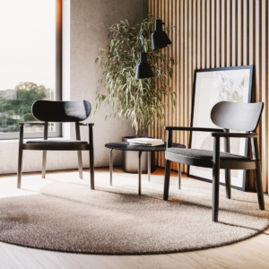Thonet 119F loungefauteuil in Scandinavisch interieur met lichte houttinten