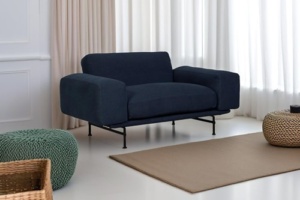 Gelderland 10010 Love Seat tweezitsfauteuil in zacht pastel interieur met ronde vormen