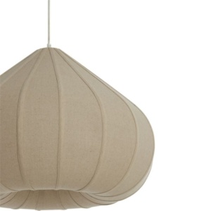 Hanglamp Zudeba van licht linnen in lantaarn‑stijl Japandi-design – Japandi hanglamp