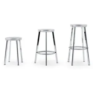 Magis Deja Vu barkruk Medium – Gepolijst aluminium zilver chroom
