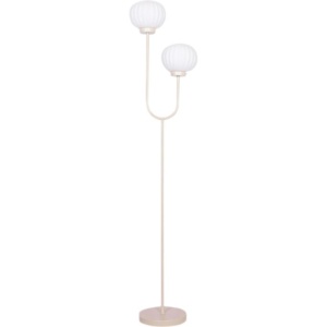 Vloerlamp Valentijn met slanke houten poot en klassieke stoffen lampenkap – Japandi vloerlamp de interieurcharmeur