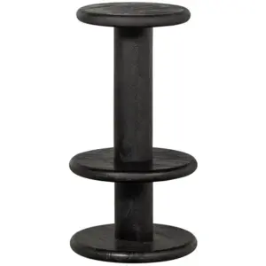 WOOOD barkruk Kolby hout – Zwart