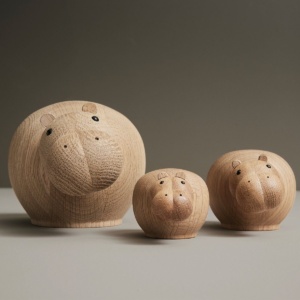 Scandinavische houten olifant of neushoorn – minimalistisch design – Dieren design items – Mister Design – Decoratieve design accessoires in dierenvorm Woud 
