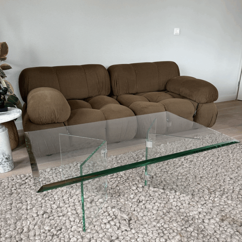 Glazen salontafel Leon Rosen €350