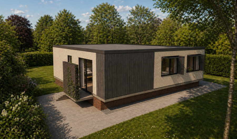 Luxe buitendouche bungalow Pendrecht Rotterdam — naadloze verbinding binnen-buiten interieurontwerp