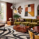 Burlwood salontafel met gedraaide houtnerf in warm interieur, trend 2026