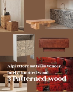 interieurtrends interieur 2026 rotterdam de interieurcharmeur alpi ettore sottsass veneer burlwood knotted wood