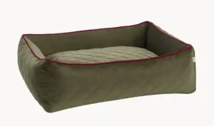 Luxe hondenmand van fluweel voor een klassiek en chic interieur