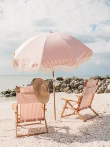 parasol premium roze met franje