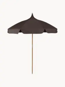 strandparasol vorm rond bruin taupe